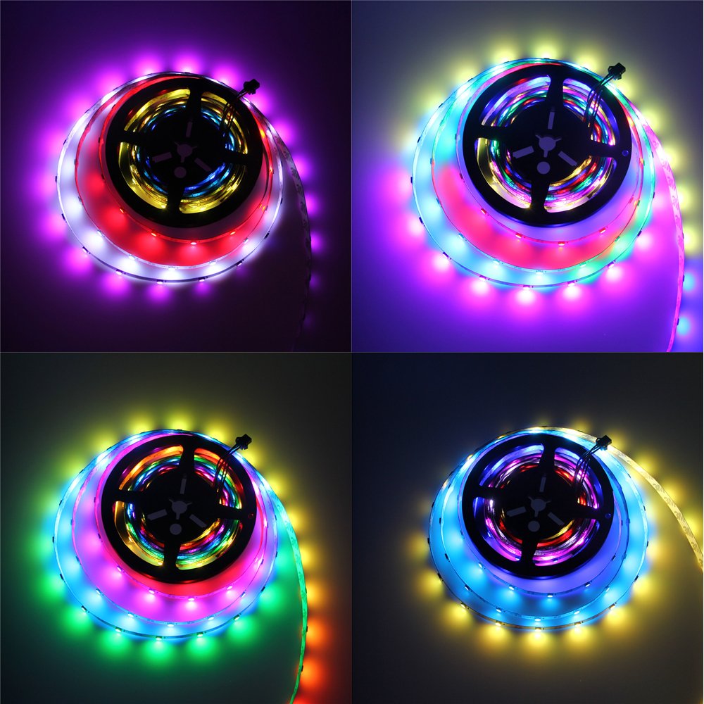 WS2812B DC5V Series Flexible LED Strip Lights, Programmable Pixel Full Color Chasing, Indoor Use, 30LEDs/m 1.64-16.4ft Per Reel By Sale